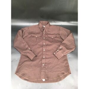Vtg Niver Shirt Men 16.5-34 Brown Texas Mesquite Exclusive Western Pearl Snap